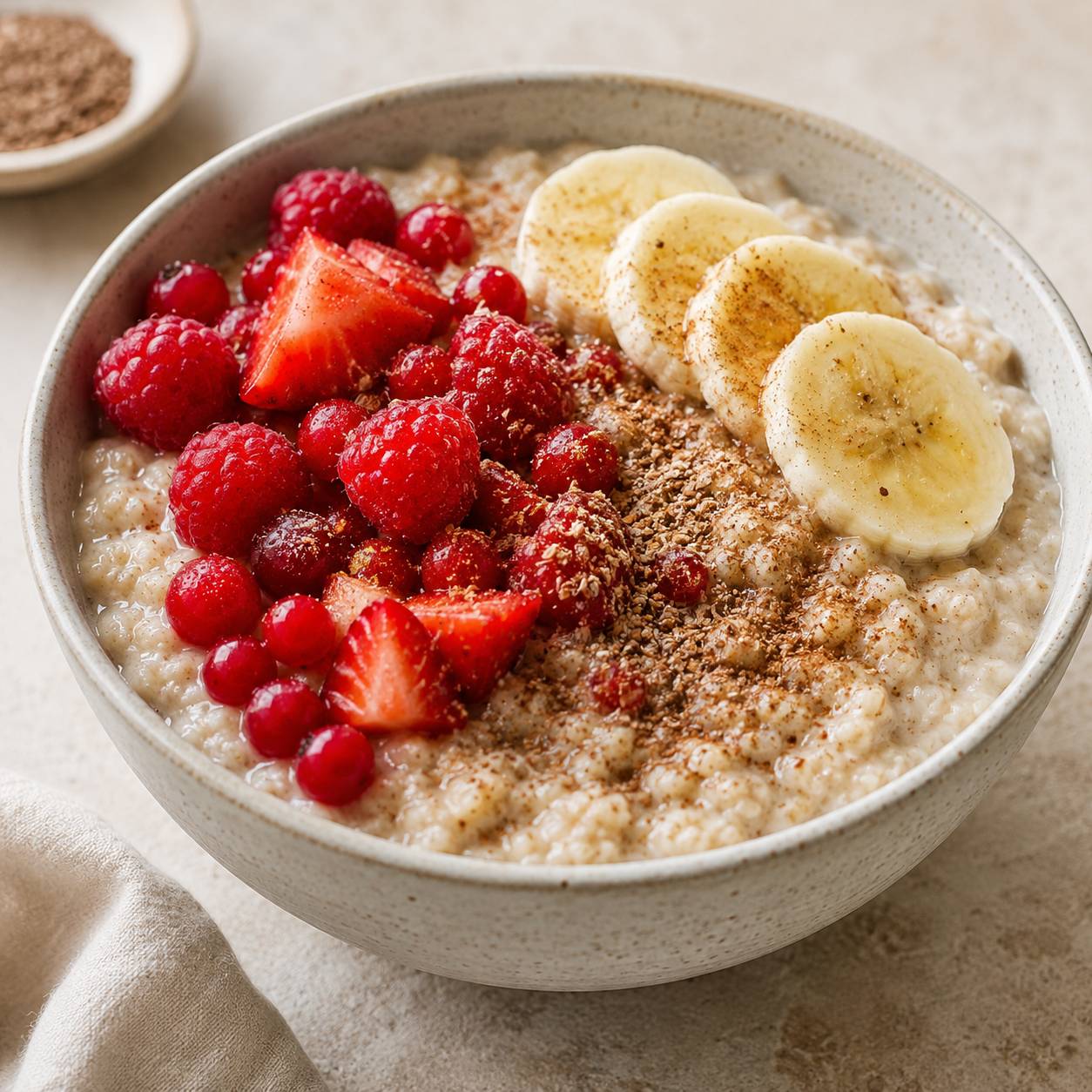 Avena con frutos rojos y lino